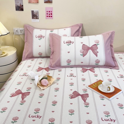 91家纺网 家纺一手货源 找家纺 全季家居 2024新款A类数码印花枕套 蝴蝶结