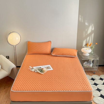 91家纺网 家纺一手货源 找家纺 （总）欧邦 新款纯色A类凉感丝乳胶床笠三件套