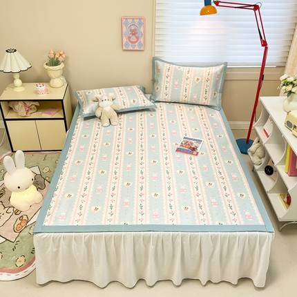 2025新款慕尚600D数码印花冰丝凉席 花园兔