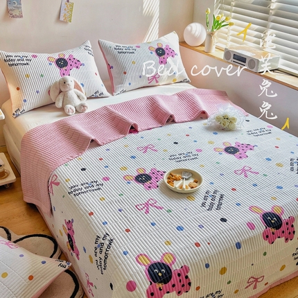 91家纺网 家纺一手货源 找家纺 （总）赫梵茜2024春夏新款糯糯棉单床盖床盖三件套