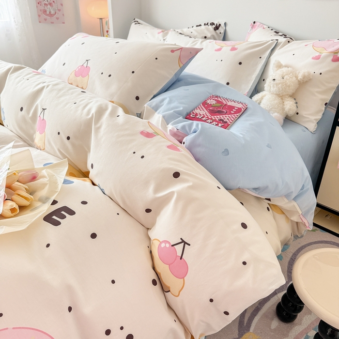 91家纺网 家纺一手货源 找家纺 慕尚 2025新款13070全棉小清新四件套 芝士包