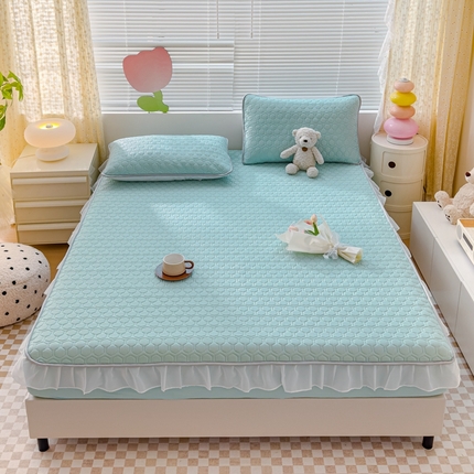 91家纺网 家纺一手货源 找家纺 （总）小萌虎 2024新款胶质凉席床笠花边款