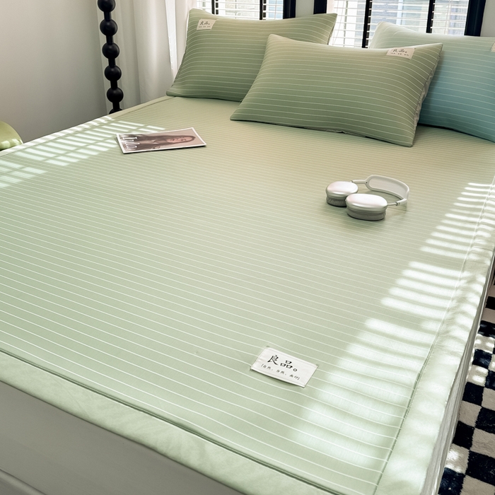 91家纺网 家纺一手货源 找家纺 慕尚2025新款无印良品冰丝软席 密条-果绿