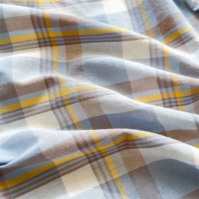 91家纺网 家纺一手货源 找家纺 北欧良品 2024新款水洗棉单品床笠、床单--格纹款（床笠、床单） 简兮蓝