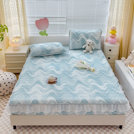 91家纺网 家纺一手货源 找家纺 （总）小萌虎 2024新款胶质凉席床笠花边款