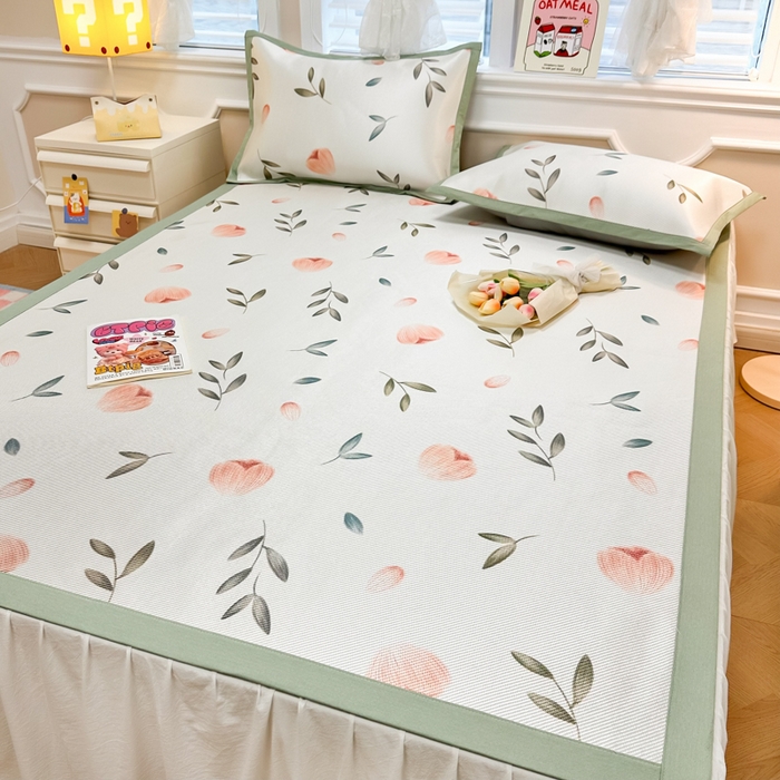 91家纺网 家纺一手货源 找家纺 慕尚 2025新款800D冰藤凉席 玉兰花