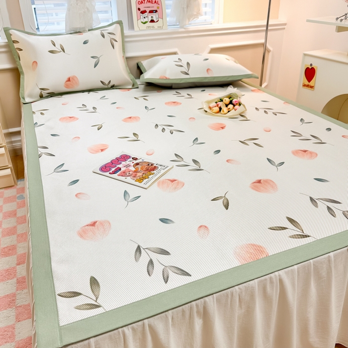 91家纺网 家纺一手货源 找家纺 慕尚 2025新款800D冰藤凉席 玉兰花