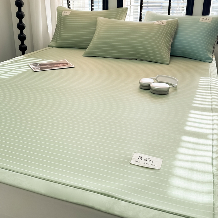 91家纺网 家纺一手货源 找家纺 慕尚2025新款无印良品冰丝软席 密条-果绿