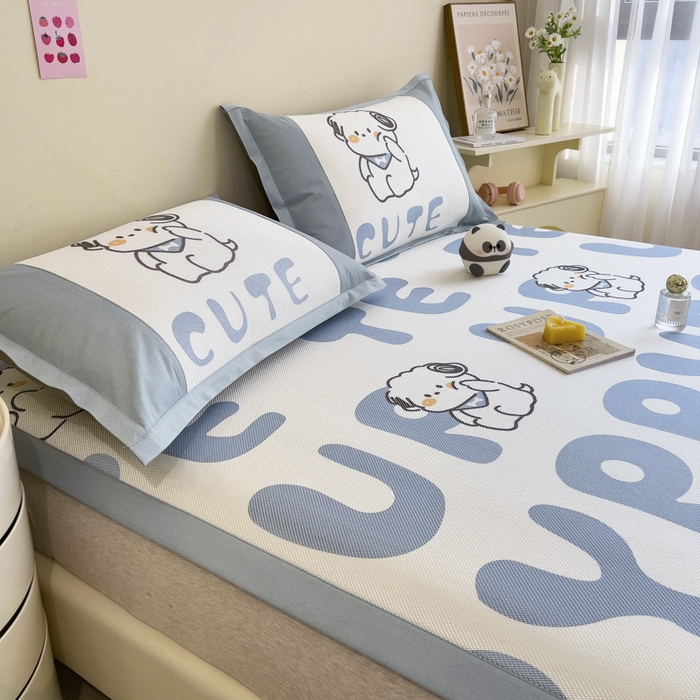 91家纺网 家纺一手货源 找家纺 全季家居 2024新款A类数码印花枕套 字母小狗