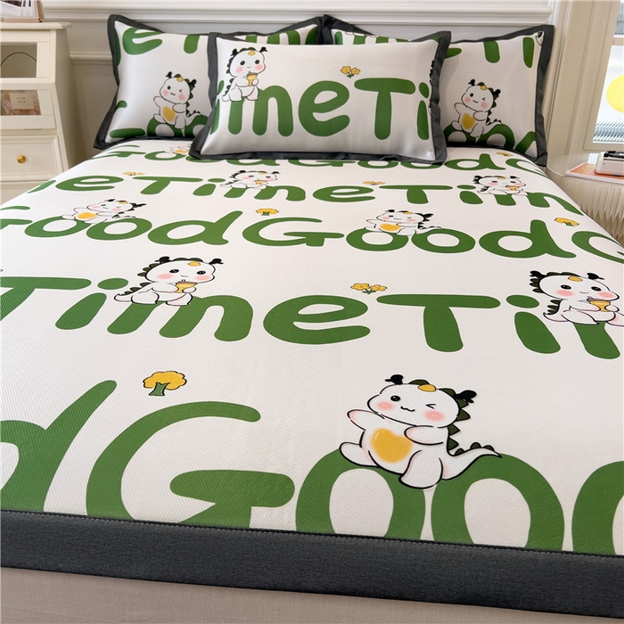 91家纺网 家纺一手货源 找家纺 孩子王家纺 2024新款凉感卡通冰丝席-成人款 快乐皮皮龙