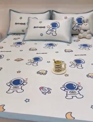 91家纺网 家纺一手货源 找家纺 全季家居 2024新款5A抗菌小清新数码印花冰藤席 床席款-星空世界