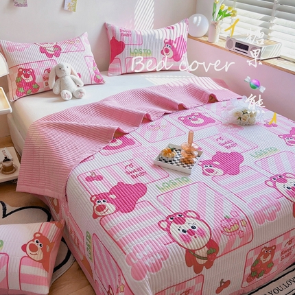 91家纺网 家纺一手货源 找家纺 （总）赫梵茜2024春夏新款糯糯棉单床盖床盖三件套