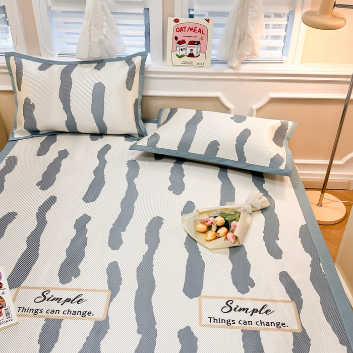 91家纺网 家纺一手货源 找家纺 慕尚 2025新款800D冰藤凉席 线条