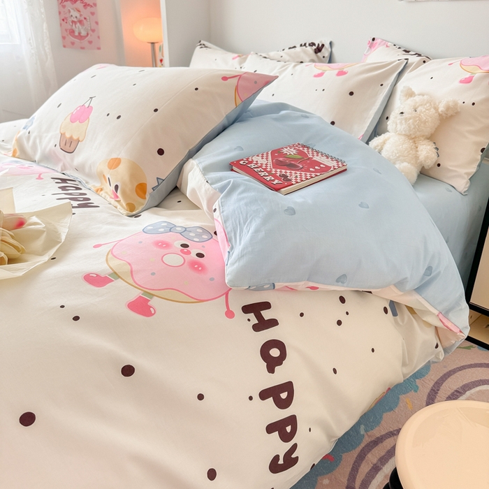 91家纺网 家纺一手货源 找家纺 慕尚 2025新款13070全棉小清新四件套 芝士包