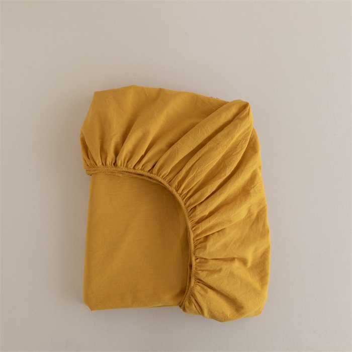 91家纺网 家纺一手货源 找家纺 北欧良品 2024新款水洗棉单品床笠、床单--纯色款（床笠、床单） 姜黄