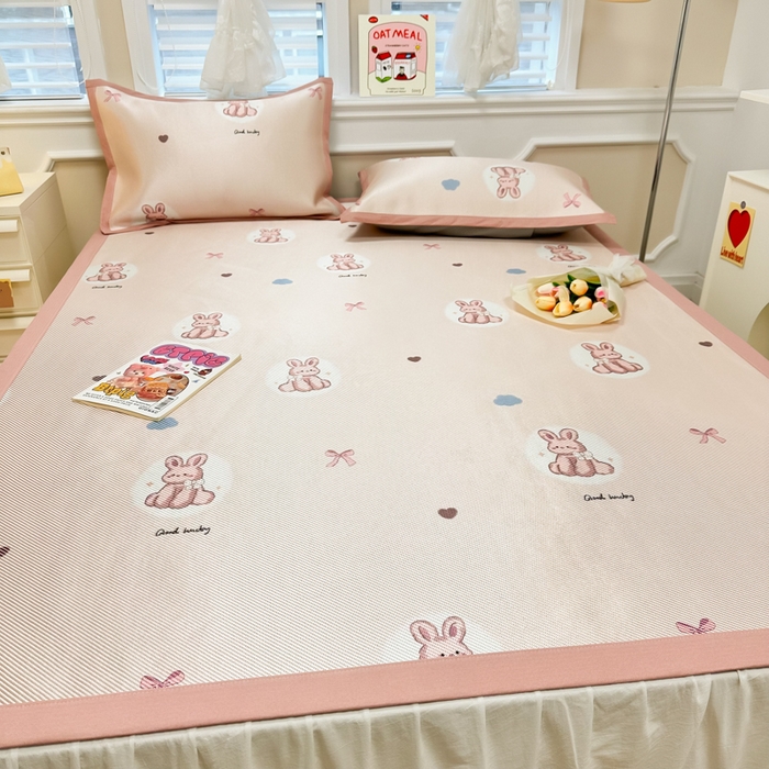 91家纺网 家纺一手货源 找家纺 慕尚 2025新款800D冰藤凉席 兔小姐