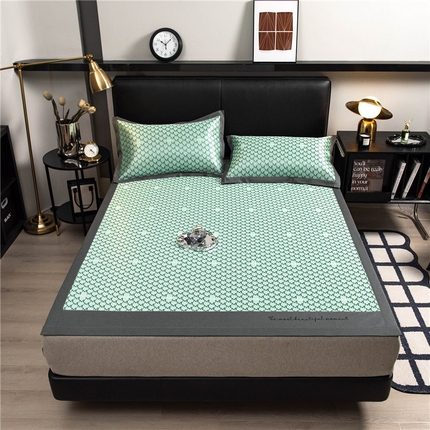 孩子王家纺 2024新款凯瑟琳巴洛克系列可水洗冰丝席 巴洛克-绿