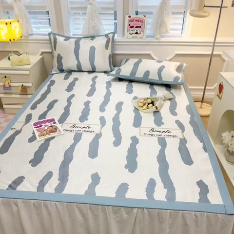 91家纺网 家纺一手货源 找家纺 慕尚 2025新款800D冰藤凉席 线条