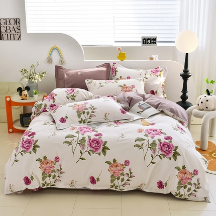 91家纺网 家纺一手货源 找家纺 （总）登登 2024新款直播爆款清新风纯棉全棉三四件套