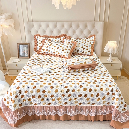 91家纺网 家纺一手货源 找家纺 （总）梦柏家纺 2024新款亲肤泡泡棉夹棉床盖夏被四件套