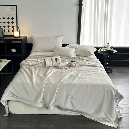 91家纺网 家纺一手货源 找家纺 雅高 2024新款100%桑蚕丝莱赛尔提花蚕丝夏被空调被被子被芯 奢华灰