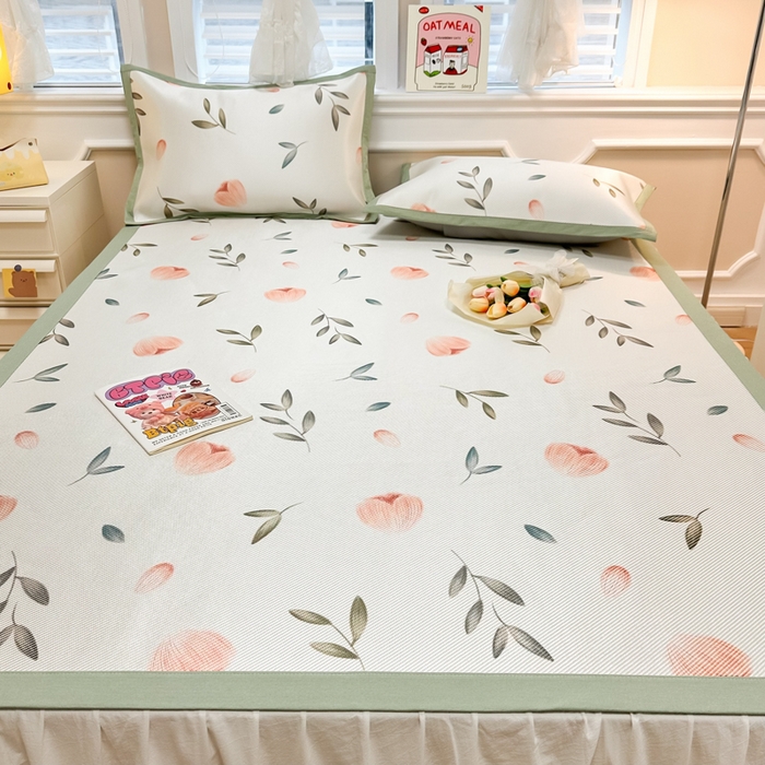 91家纺网 家纺一手货源 找家纺 慕尚 2025新款800D冰藤凉席 玉兰花