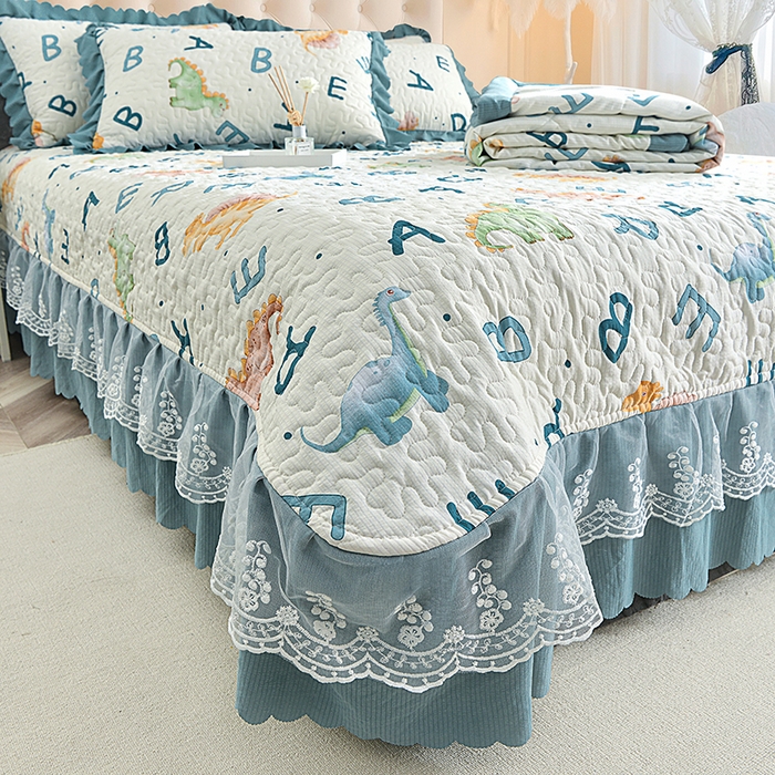 91家纺网 家纺一手货源 找家纺 梦柏家纺 2024新款亲肤泡泡棉夹棉床盖夏被四件套 纪元