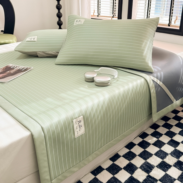 91家纺网 家纺一手货源 找家纺 慕尚2025新款无印良品冰丝软席 密条-果绿