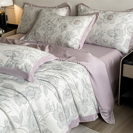 蓝米卡夫 2024新品-A类50支新时尚天丝印花拼角款系列 幽兰