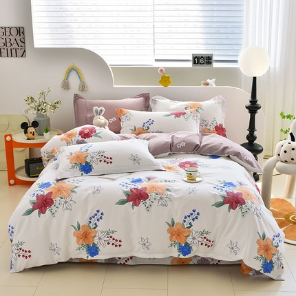 91家纺网 家纺一手货源 找家纺 （总）登登 2024新款直播爆款清新风纯棉全棉三四件套