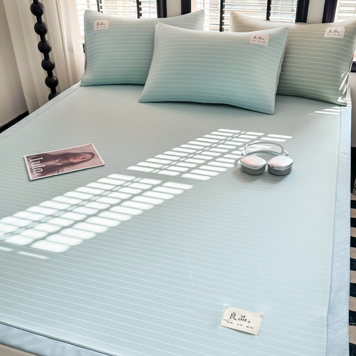 91家纺网 家纺一手货源 找家纺 慕尚2025新款无印良品冰丝软席 密条-水蓝