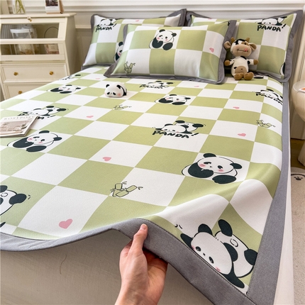 孩子王家纺 2024新款凉感卡通冰丝席-成人款 熊猫乐园