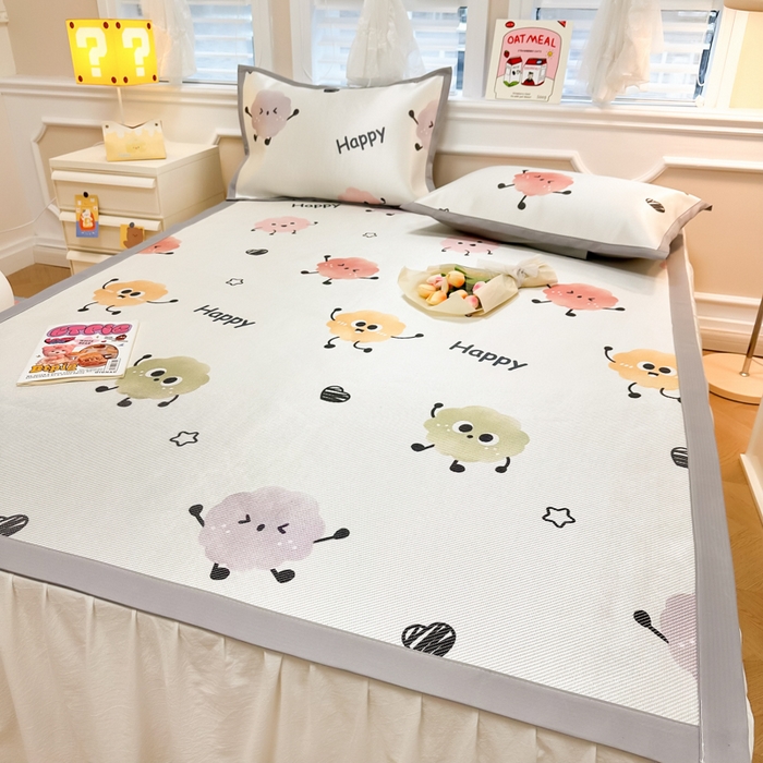 91家纺网 家纺一手货源 找家纺 慕尚 2025新款800D冰藤凉席 小公仔