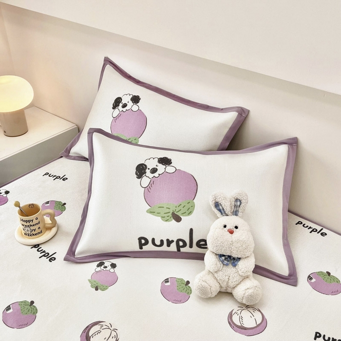 91家纺网 家纺一手货源 找家纺 全季家居 2024新款5A抗菌小清新数码印花冰藤席 床笠款-小千竹