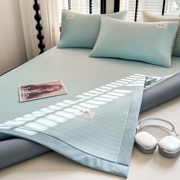 91家纺网 家纺一手货源 找家纺 慕尚2025新款无印良品冰丝软席 密条-水蓝