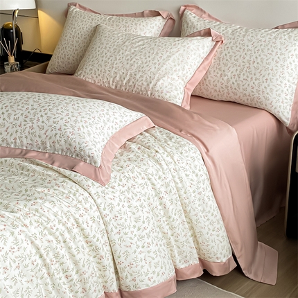 蓝米卡夫 2024新品-A类50支新时尚天丝印花拼角款系列 叶纷飞