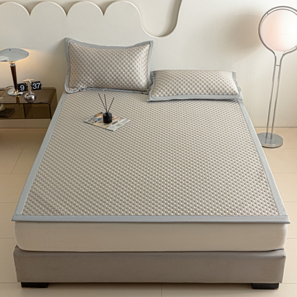 91家纺网 家纺一手货源 找家纺 航途席业 2025新款凉席凉豆豆软席床席款 异空间-玉石咖