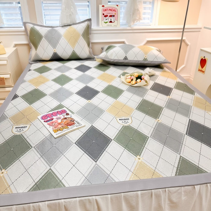 91家纺网 家纺一手货源 找家纺 慕尚 2025新款800D冰藤凉席 流年