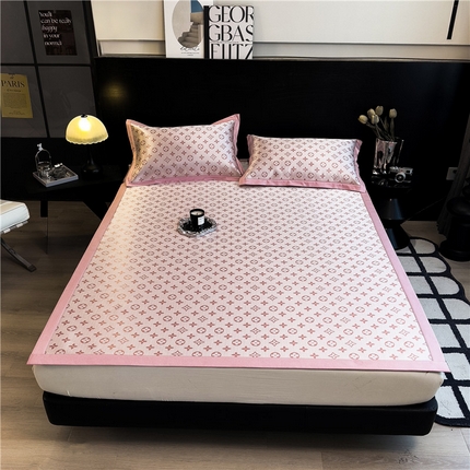 孩子王家纺 2024新款高档提花加厚凉感款冰丝席路易世家系列-成人凉席 路易世家-粉（高档提花 加厚凉感款）