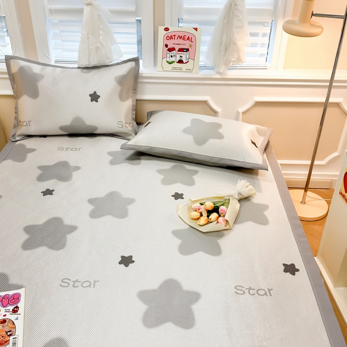 91家纺网 家纺一手货源 找家纺 慕尚 2025新款800D冰藤凉席 星星