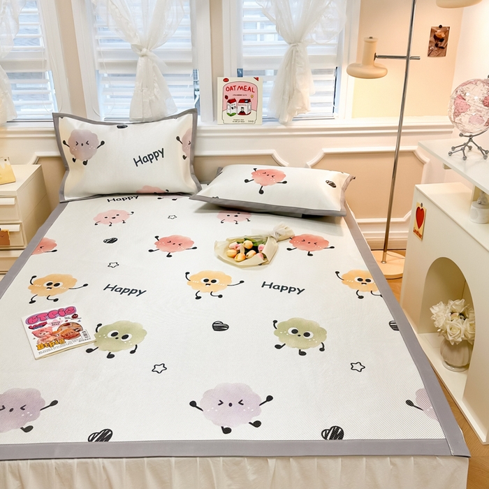 91家纺网 家纺一手货源 找家纺 慕尚 2025新款800D冰藤凉席 小公仔