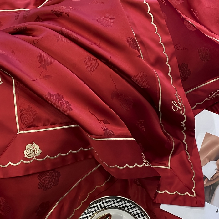 91家纺网 家纺一手货源 找家纺 （总）优悦生活馆 2024新款提花婚庆四件套