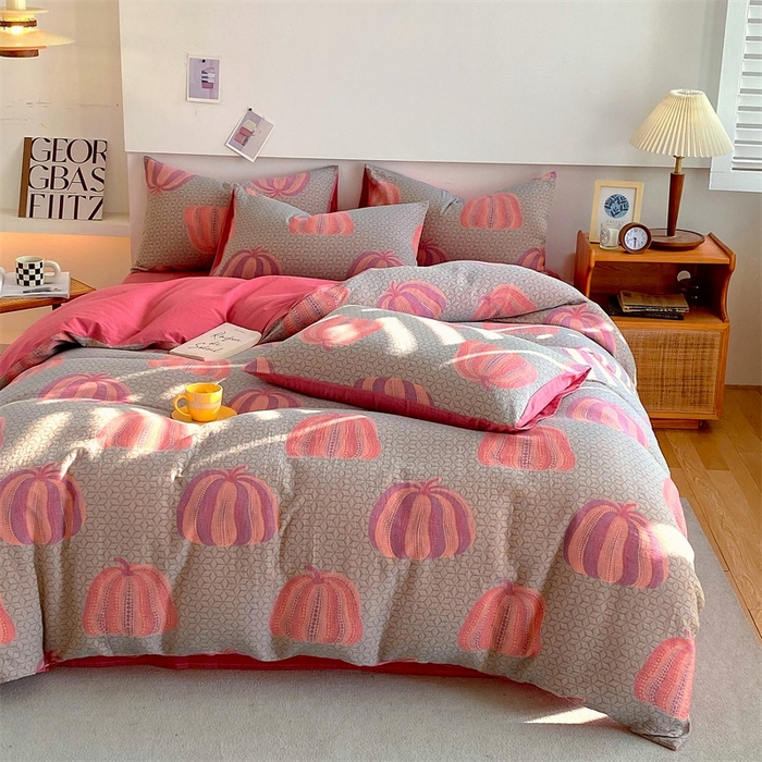 91家纺网 家纺一手货源 找家纺 2024新款全棉纯棉双层纱三层纱立体提花四件套 苏娜