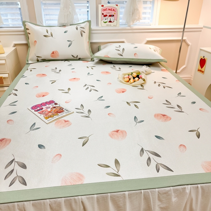 91家纺网 家纺一手货源 找家纺 慕尚 2025新款800D冰藤凉席 玉兰花