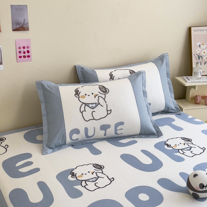 91家纺网 家纺一手货源 找家纺 全季家居 2024新款A类数码印花枕套 字母小狗