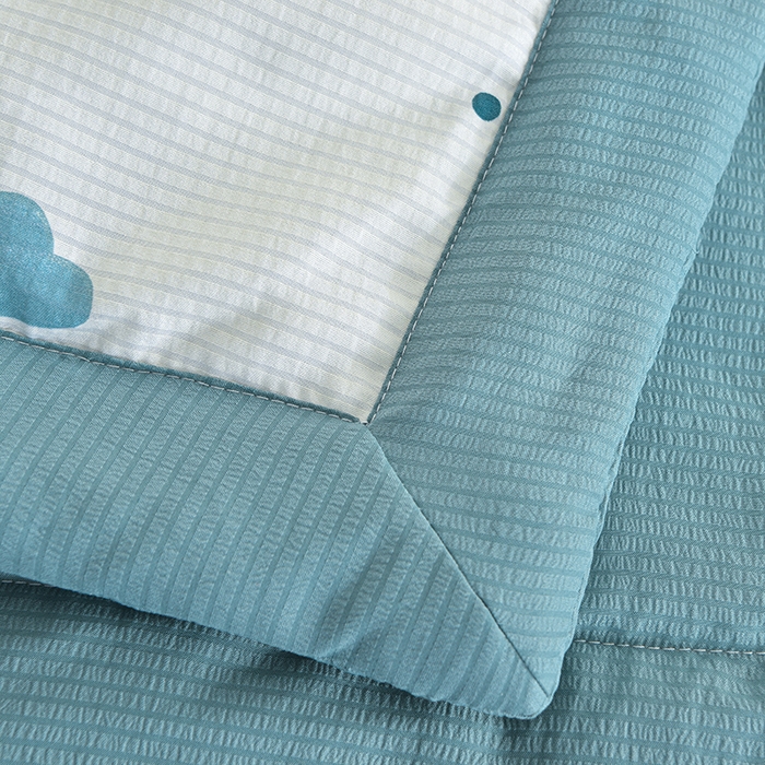 91家纺网 家纺一手货源 找家纺 梦柏家纺 2024新款亲肤泡泡棉夹棉床盖夏被四件套 纪元