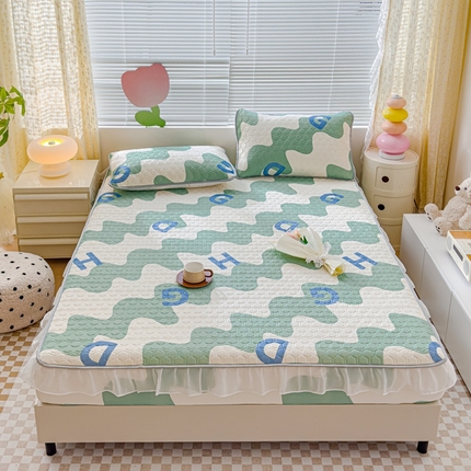 91家纺网 家纺一手货源 找家纺 （总）小萌虎 2024新款胶质凉席床笠花边款