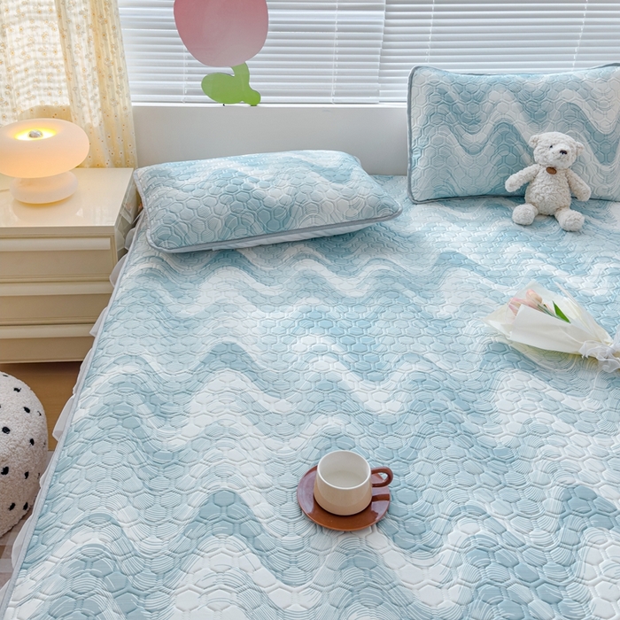 91家纺网 家纺一手货源 找家纺 （总）小萌虎 2024新款胶质凉席床笠花边款