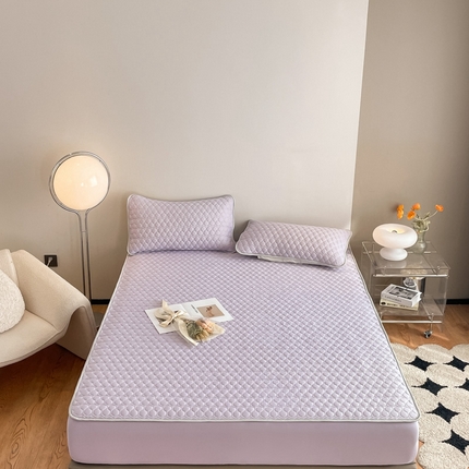 91家纺网 家纺一手货源 找家纺 （总）欧邦 新款纯色A类凉感丝乳胶床笠三件套