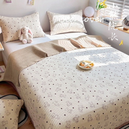 91家纺网 家纺一手货源 找家纺 （总）赫梵茜2024春夏新款糯糯棉单床盖床盖三件套